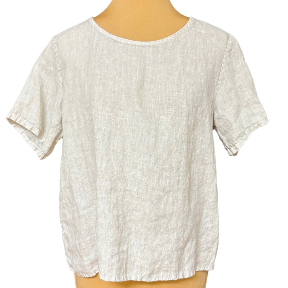 top S/M linen tee TERZO MILLENNIO pullover short sleeve